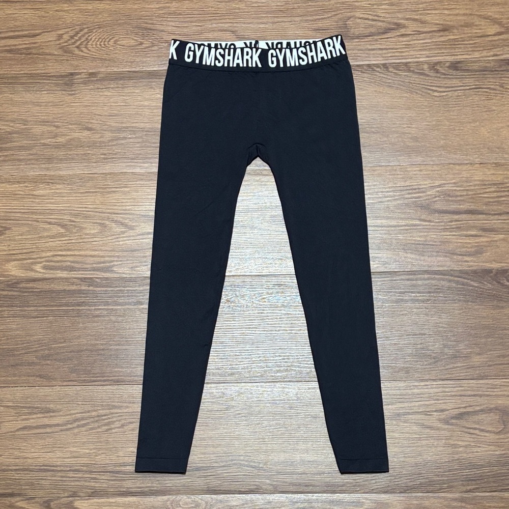 Gymshark Black Leggings S Sculpt Stretch Logo Waist Gym Activewear